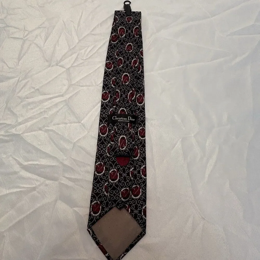 Christian Dior Monsieur Red Silk Tie